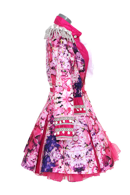 Di Bartelomeo Carnavalsjas Dames roze bloemen deluxe