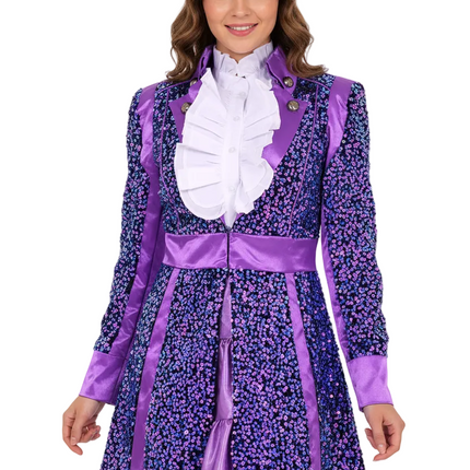 Di Bartelomeo Carnavalsjas Dames Sequin paars Deluxe