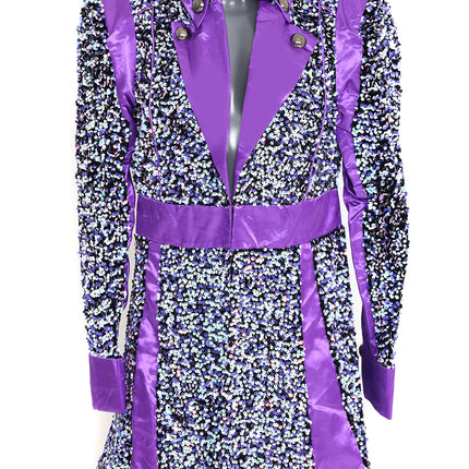 Di Bartelomeo Carnavalsjas dames Sequin wit/paars Deluxe