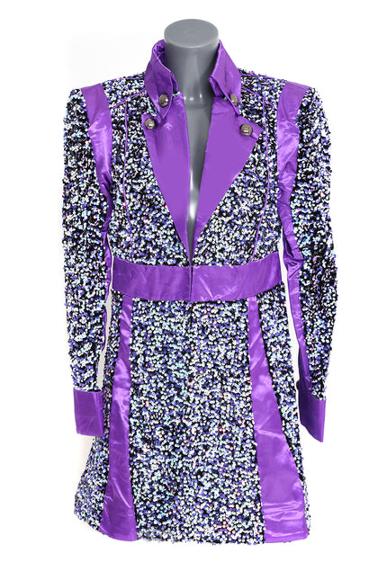 Di Bartelomeo Carnavalsjas dames Sequin wit/paars Deluxe