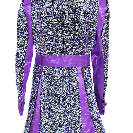 Di Bartelomeo Carnavalsjas dames Sequin wit/paars Deluxe