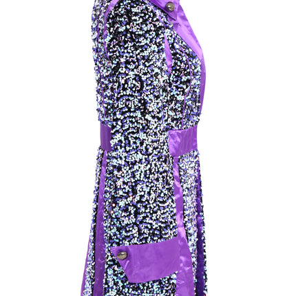 Di Bartelomeo Carnavalsjas dames Sequin wit/paars Deluxe