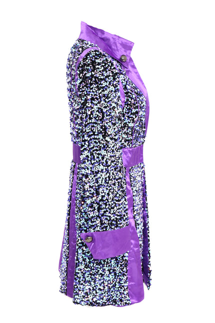 Di Bartelomeo Carnavalsjas dames Sequin wit/paars Deluxe