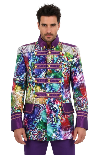 Generisch Duits carnavalskostuum voor heren, cool glitter-danshemd met Generisch Duits carnavalskostuum voor heren, cool glitter-danshemd met
