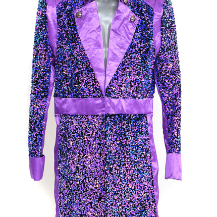 Di Bartelomeo Carnavalsjas Heren Sequin paars Deluxe