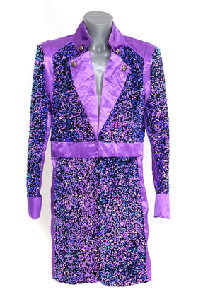 Di Bartelomeo Carnavalsjas Heren Sequin paars Deluxe