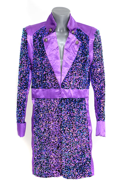 Di Bartelomeo Carnavalsjas Heren Sequin paars Deluxe