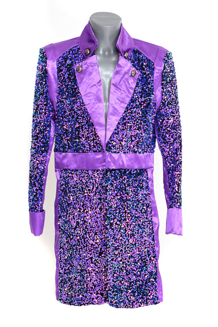 Di Bartelomeo Carnavalsjas Heren Sequin paars Deluxe