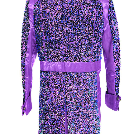 Di Bartelomeo Carnavalsjas Heren Sequin paars Deluxe