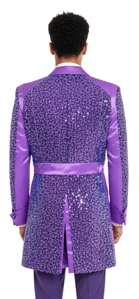 Di Bartelomeo Carnavalsjas Heren Sequin paars Deluxe