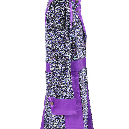 Di Bartelomeo Carnavalsjas heren Sequin wit/paars Deluxe