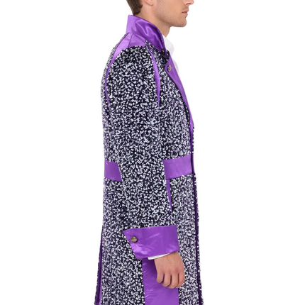 Di Bartelomeo Carnavalsjas heren Sequin wit/paars Deluxe