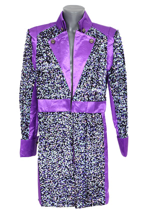 Di Bartelomeo Carnavalsjas heren Sequin wit/paars Deluxe