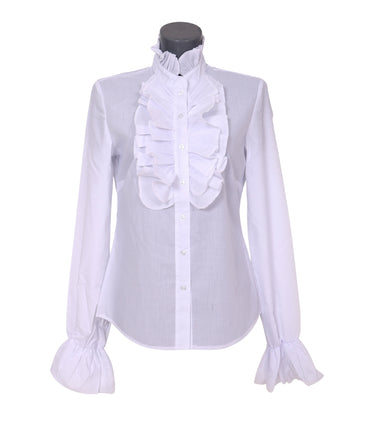 Di Bartelomeo Damesblouse wit met ruches