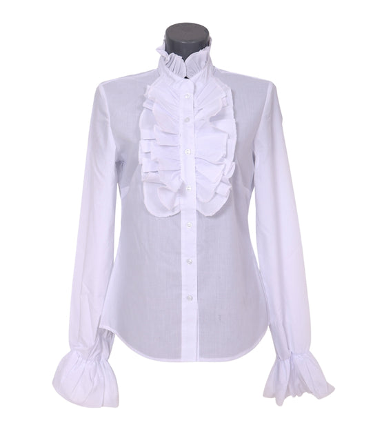 Di Bartelomeo Damesblouse wit met ruches