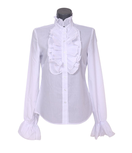 Di Bartelomeo Damesblouse wit met ruches