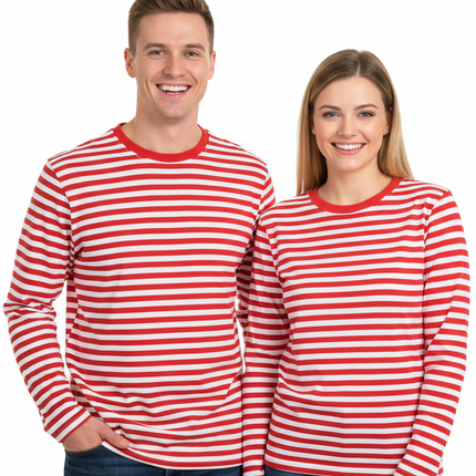 Di Bartelomeo Dorustrui Rood Wit Lange Mouw Unisex