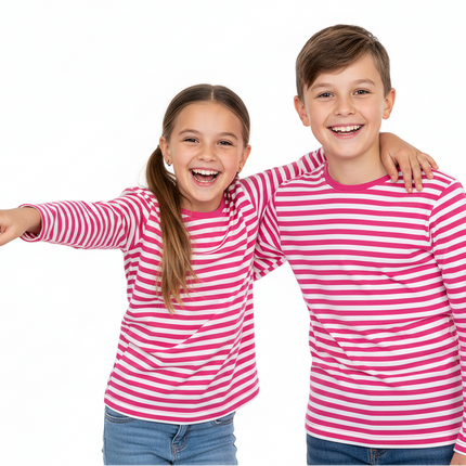 Di Bartelomeo Dorustrui Roze Wit Lange Mouw Unisex