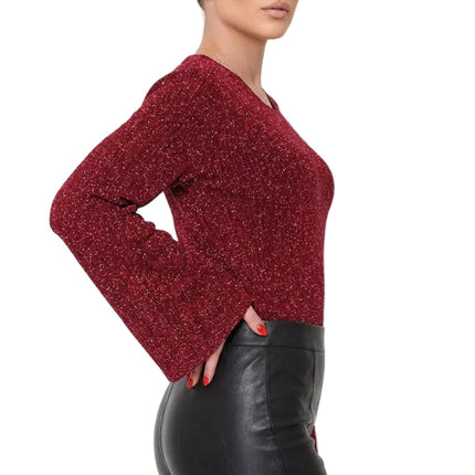 Di Bartelomeo Flaired Truitje Rood Glitter Dames