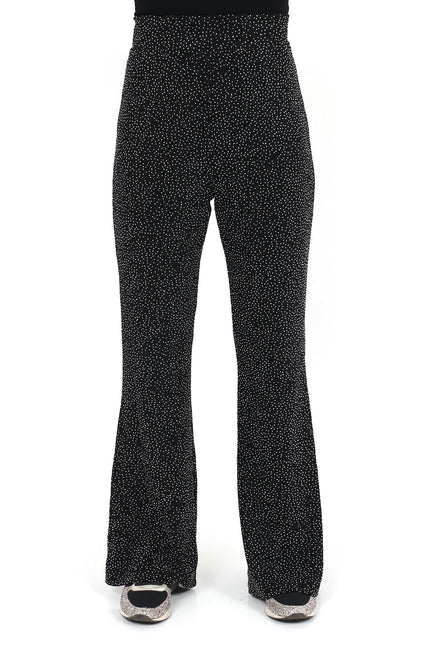 Di Bartelomeo Flared broek glitter zwart