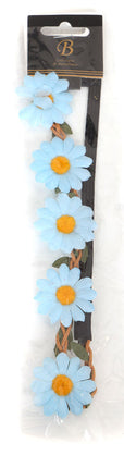 Di Bartelomeo Haarband Bloemen Licht Blauw