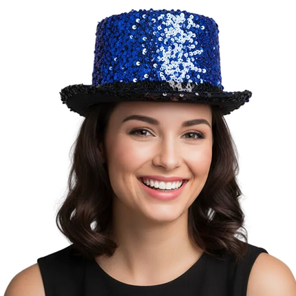 Di Bartelomeo Hoge hoed pailletten blauw
