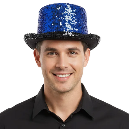 Di Bartelomeo Hoge hoed pailletten blauw