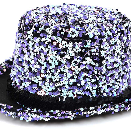 Di Bartelomeo Hoge hoed pailletten lila