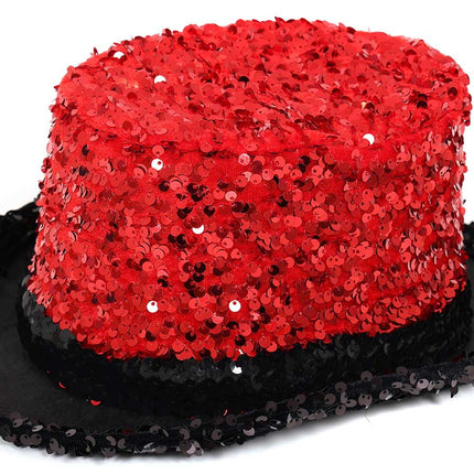 Di Bartelomeo Hoge hoed pailletten rood