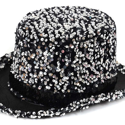 Di Bartelomeo Hoge hoed pailletten zilver