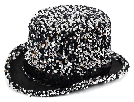 Di Bartelomeo Hoge hoed pailletten zilver