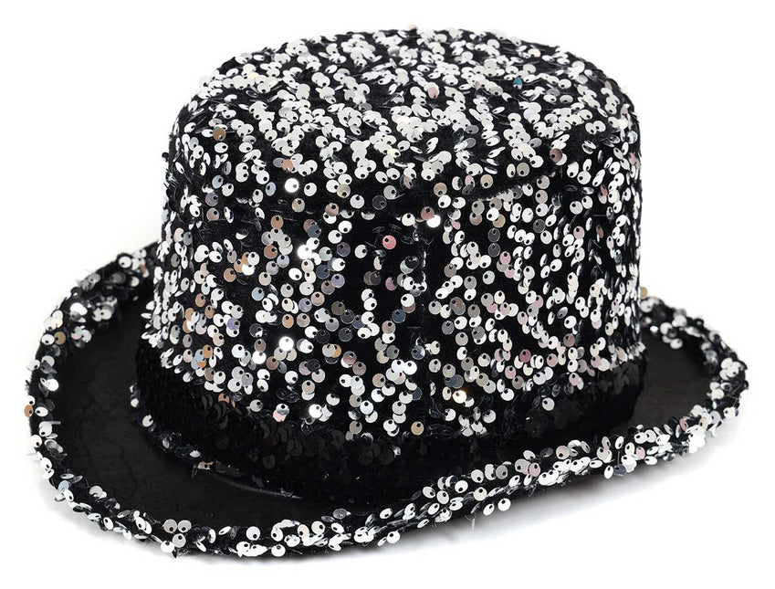 Di Bartelomeo Hoge hoed pailletten zilver