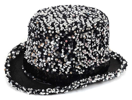 Di Bartelomeo Hoge hoed pailletten zilver