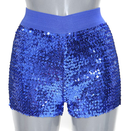 Di Bartelomeo Hotpants Pailletten Blauw