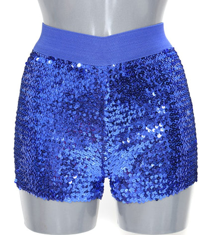 Di Bartelomeo Hotpants Pailletten Blauw