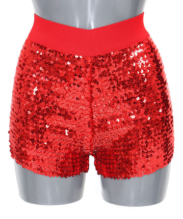 Di Bartelomeo Hotpants Pailletten Rood