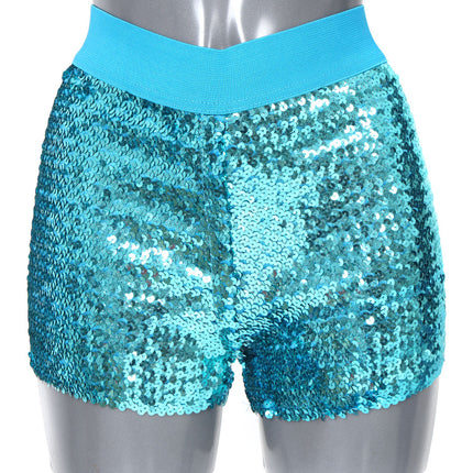 Di Bartelomeo Hotpants Pailletten Turquoise