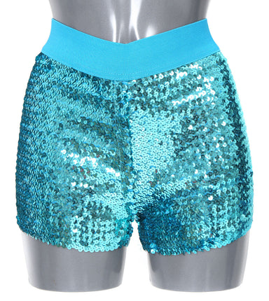 Di Bartelomeo Hotpants Pailletten Turquoise
