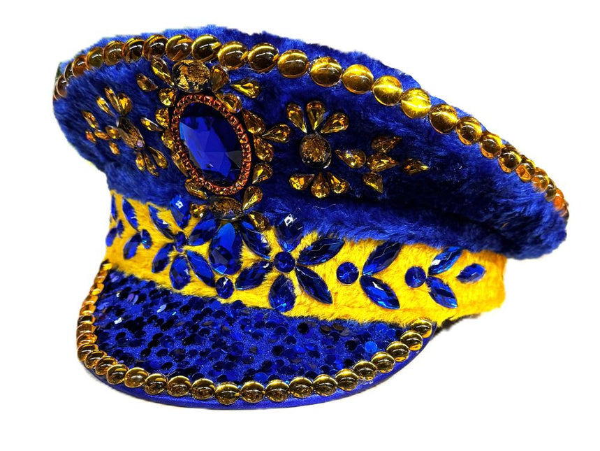 Di Bartelomeo Kapiteinspet Luxe Bont Geel Blauw