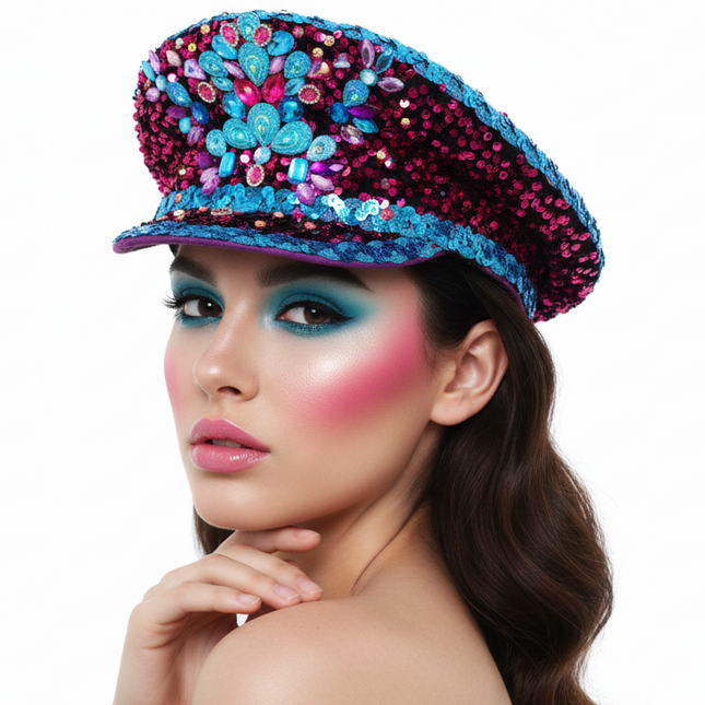Di Bartelomeo Kapiteinspet Luxe Roze Blauw