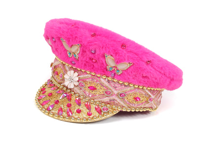 Di Bartelomeo Kapiteinspet Luxe Roze met bont