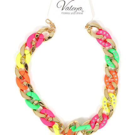 Di Bartelomeo Ketting neon goud schakels