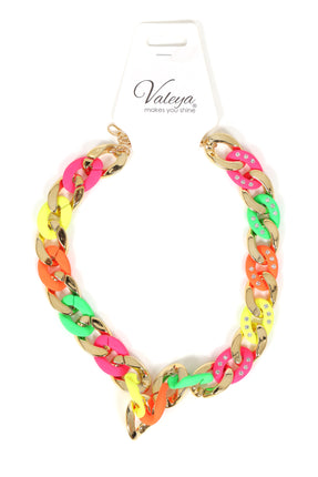 Di Bartelomeo Ketting neon goud schakels