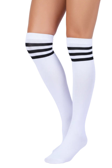 Di Bartelomeo Kniekousen wit met zwarte strepen