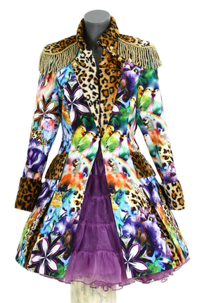 Di Bartelomeo Lange Panter en vogels jas dames