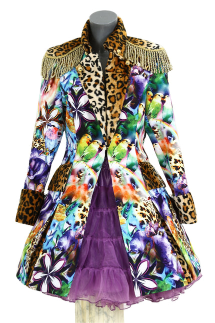 Di Bartelomeo Lange Panter en vogels jas dames