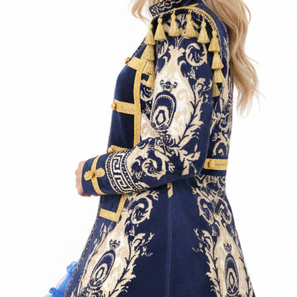 Di Bartelomeo Luxe Carnavalsjas Barok Blauw Dames