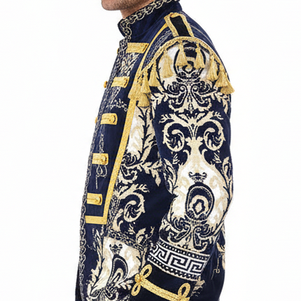 Di Bartelomeo Luxe Carnavalsjas Barok Blauw Heren