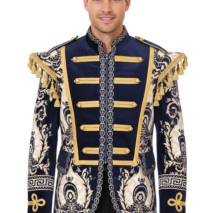 Di Bartelomeo Luxe Carnavalsjas Barok Blauw Heren