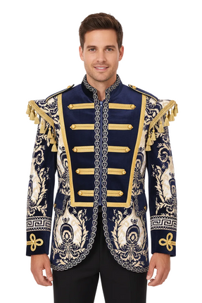 Di Bartelomeo Luxe Carnavalsjas Barok Blauw Heren